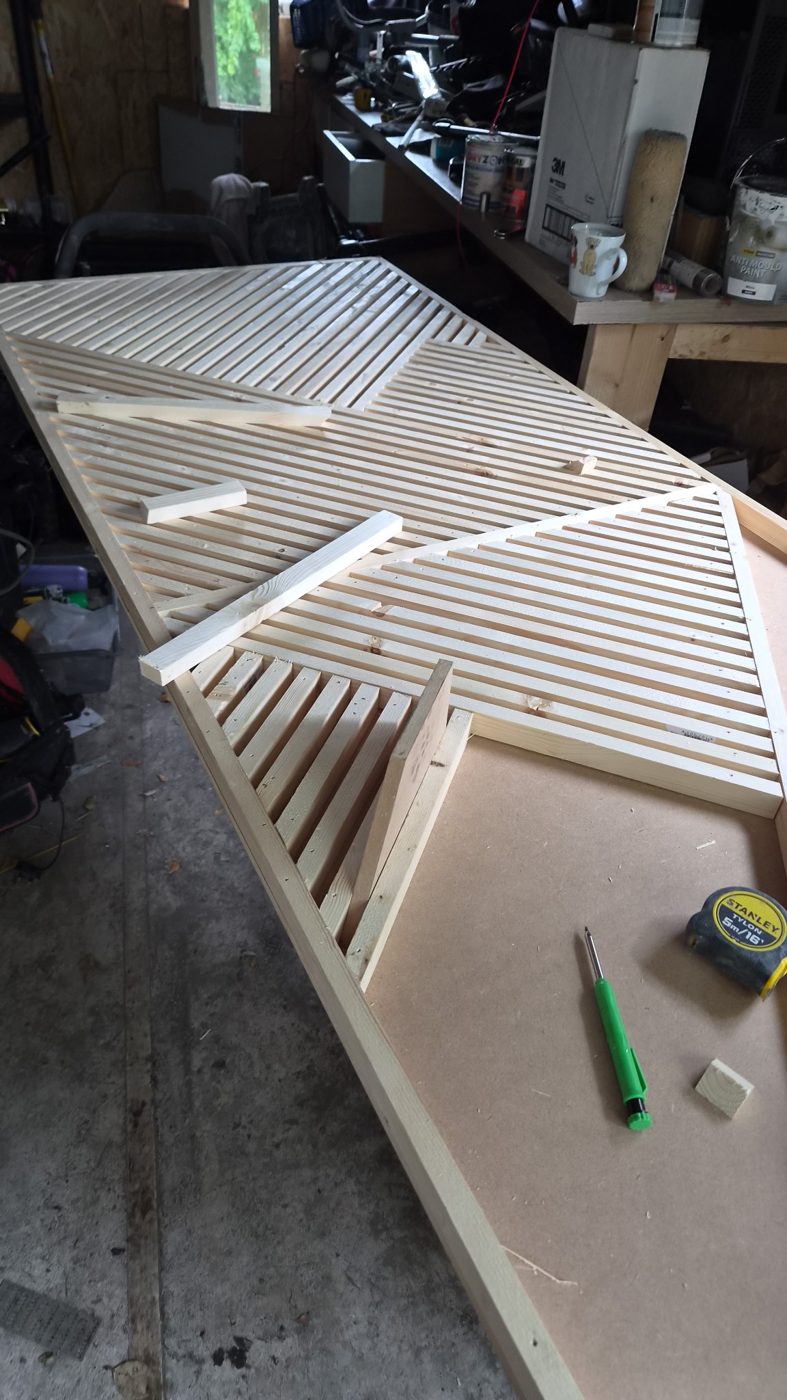 Timber slat panel construction
