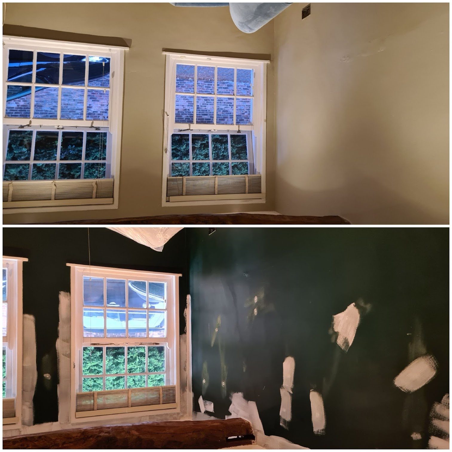 Feature wall painting in progress
